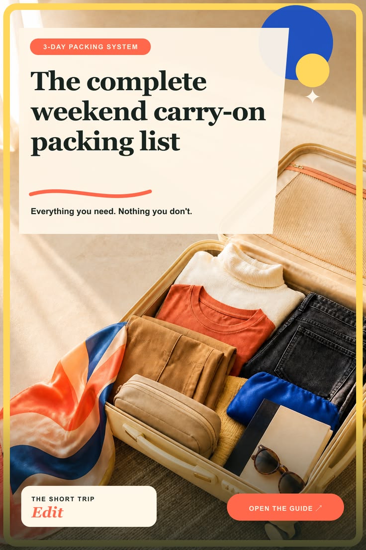Weekend carry-on packing guide